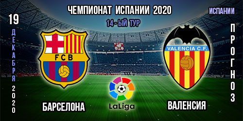 Барселона – Валенсия. Прогноз. 14-ый тур испанской «Ла Лиги». 19.12.2020