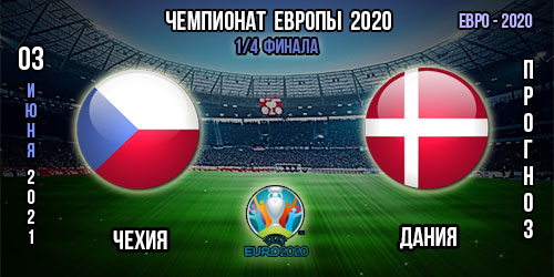 Чехия – Дания. Прогноз. 1/4 финала. Евро 2020.