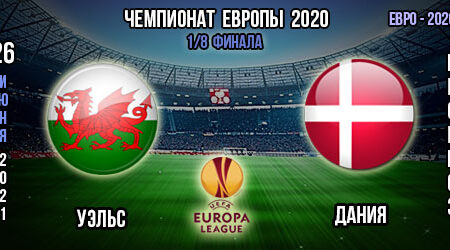 Уэльс – Дания. Прогноз. 1/8 финала. Евро 2020.