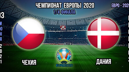 Чехия – Дания. Прогноз. 1/4 финала. Евро 2020.
