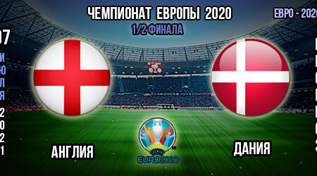 Англия – Дания. Прогноз. 1/2 финала. Евро 2020.