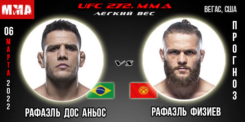 Прогноз на бой Рафаэль Дос Аньос — Рафаэль Физиев. UFC 272