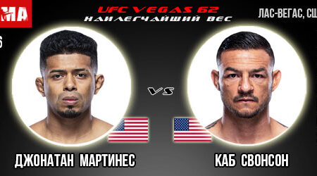 Прогноз Джонатан Мартинес – Каб Свонсон. UFC Vegas 62