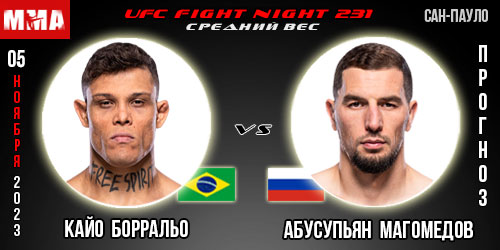 Прогноз и ставка на бой Кайо Борральо – Абусупьян Магомедов. UFC Fight Night 231