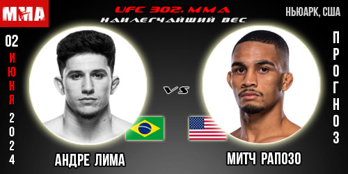 Прогноз и ставка на бой Андре Лима – Митч Рапосо. UFC 302