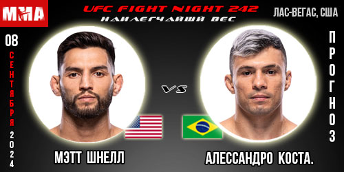 Мэтт Шнелл – Алессандро Коста. Прогноз на поединок в рамках UFC Fight Night 242